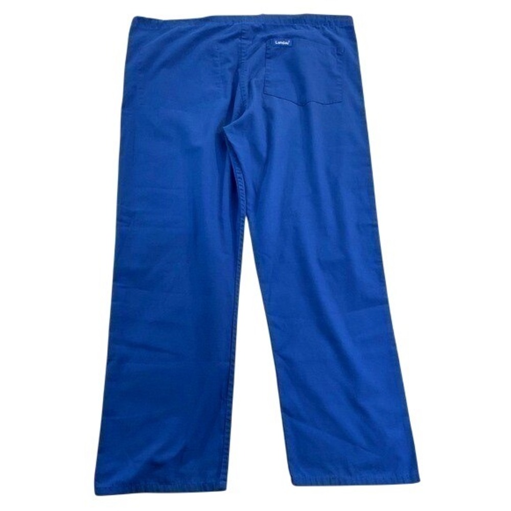 Landau Pants Scrubs Royal Blue Medium Petite Straight Leg Drawstring Pockets - Picture 2 of 11